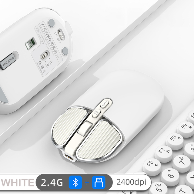 2.4G Dual Model Wireless Bluetooth 5.0 Rechargeable Silent Cute Mouse Long Standby Multi Button Mouse For IOS PC Notebook