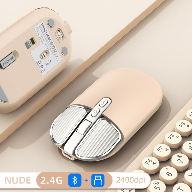 2.4G Dual Model Wireless Bluetooth 5.0 Rechargeable Silent Cute Mouse Long Standby Multi Button Mouse For IOS PC Notebook