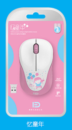 Cute Cartoon 1600 DPI USB Optical Wireless Computer Mouse 2.4G Receiver mini Ergonomics Mouse for PC Laptop for Pink Girl