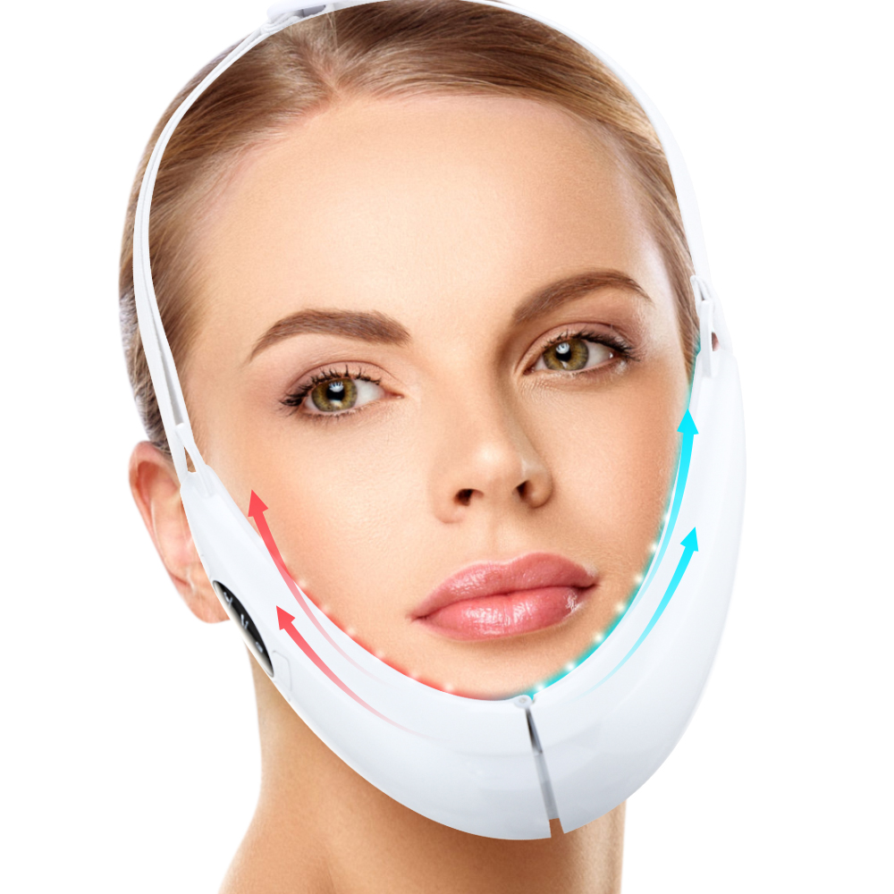Double Chin Facial Lifting Device LED Photon Therapy Face Slimming Vibration Massager
