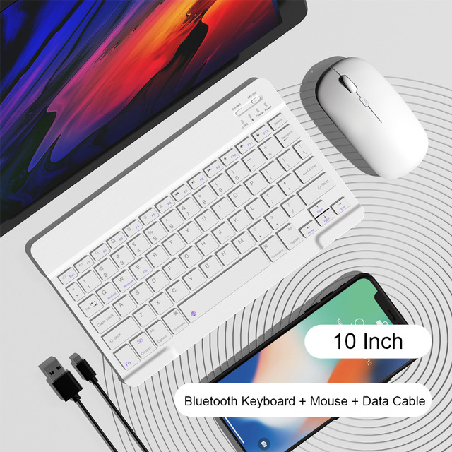 Wireless Keyboard For iPad Keyboard and Mouse Set 10 Inch Rechargeable Bluetooth For IPad Mini iPad Xiaomi Samsung Huawei Tablet