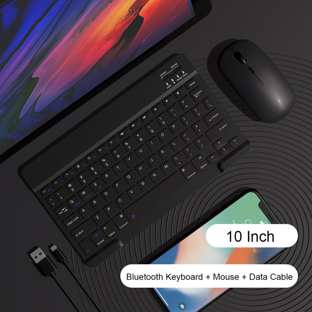 Wireless Keyboard For iPad Keyboard and Mouse Set 10 Inch Rechargeable Bluetooth For IPad Mini iPad Xiaomi Samsung Huawei Tablet