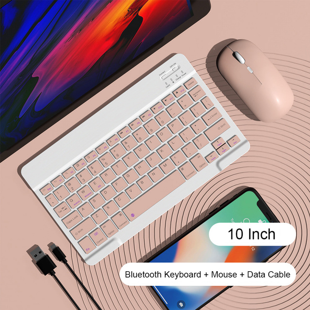 Wireless Keyboard For iPad Keyboard and Mouse Set 10 Inch Rechargeable Bluetooth For IPad Mini iPad Xiaomi Samsung Huawei Tablet