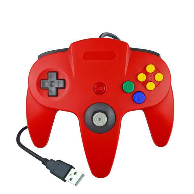 USB Wired Gamepad for Nintendo 64 Host N64 Controller Gamepad Joystick for Classic 64 Console Games for Mac Computer PC