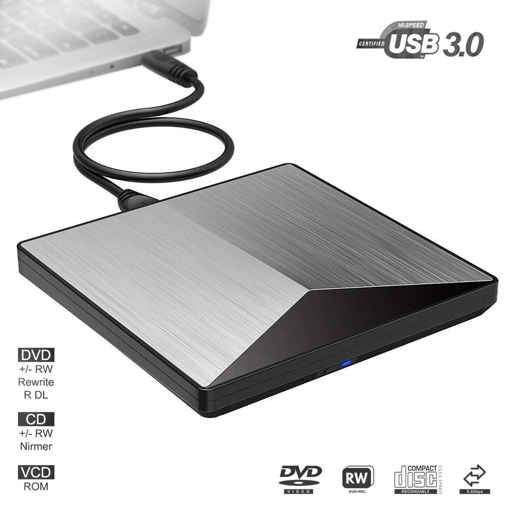 External CD DVD Drive Burner Player USB3.0 Reader Optical Drive For Mac OS Laptop Air iMac Desktop PC Support Windows10/8/7/XP