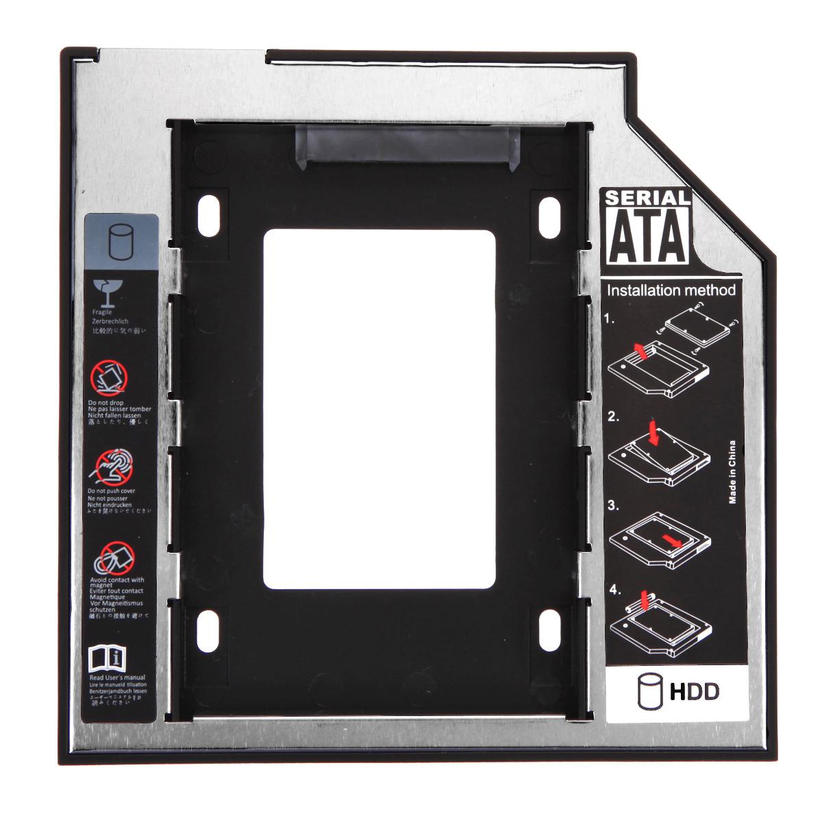 Universal Hard Disk Drive 2.5 2nd 9.5mm Ssd Hd SATA Hard Disk Drive HDD Caddy Adapter Bay For Cd Dvd Rom Optical Bay