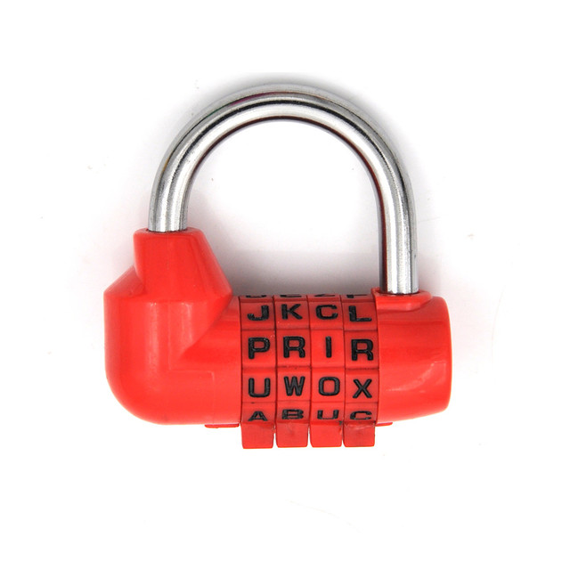 4 Dial Digit Letter Combination Travel Security Code Lock Diary Password Padlock