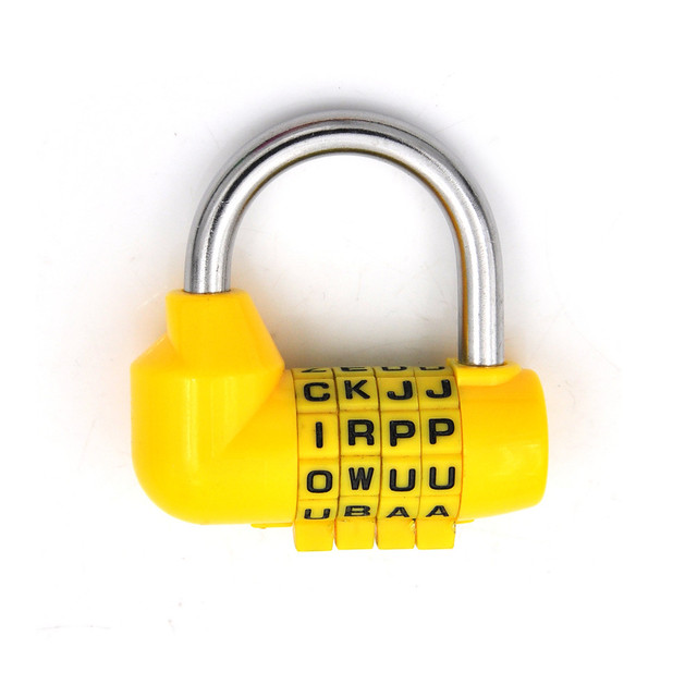 4 Dial Digit Letter Combination Travel Security Code Lock Diary Password Padlock