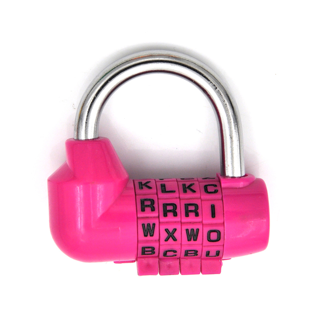 4 Dial Digit Letter Combination Travel Security Code Lock Diary Password Padlock