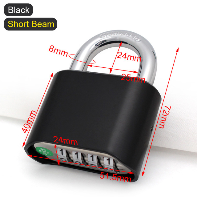 4-Digit Number Combination Padlock Waterproof Strong Hardened Suitable for Indoor Outdoor Fence Door Sturdy Password Code Locks
