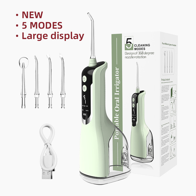 Portable Flosser USB Rechargeable Electric Dental Scaler Oral Care Water Flosser Intelligent Display Large Screen Teeth Cleaner