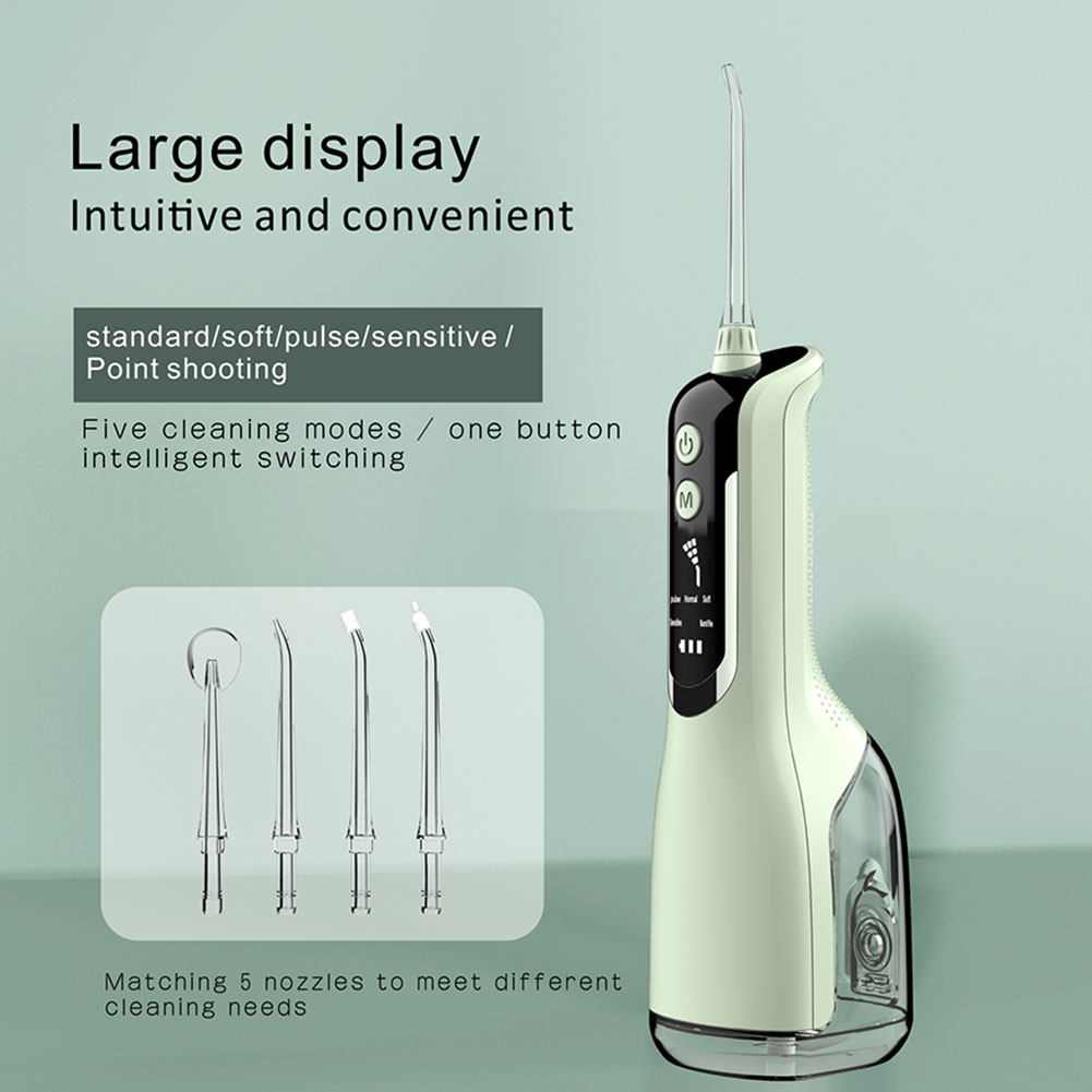 Portable Flosser USB Rechargeable Electric Dental Scaler Oral Care Water Flosser Intelligent Display Large Screen Teeth Cleaner