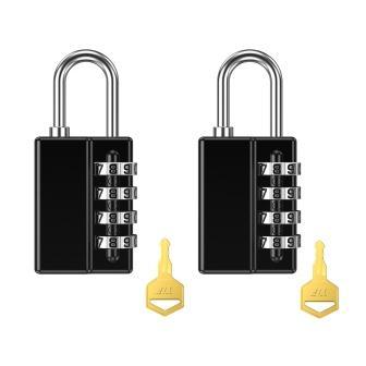 2PCS Luggage Travel Lock 4 Dial Travel Padlock Simple Door Lock Password Lock Combination For Suitcase Baggage Gym Locker