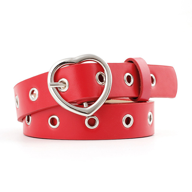 New Female Leather Belt Women Metal Buckle Stylish Ladies Vintage Heart Buckle Leisure Leather Belt Trouser Accessories