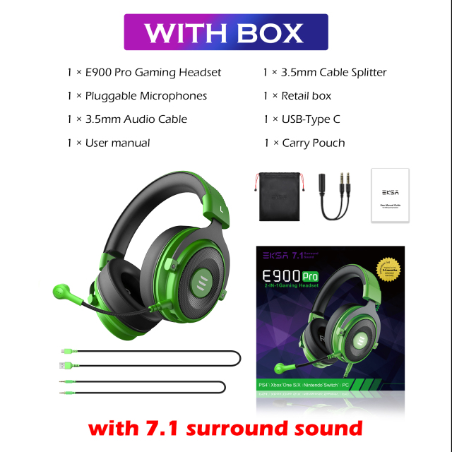 Gaming Headset Gamer E900/E900 Pro 7.1 Surround Wired Gaming Headphones with Microphone For PC/PS4/PS5/Xbox one/Switch