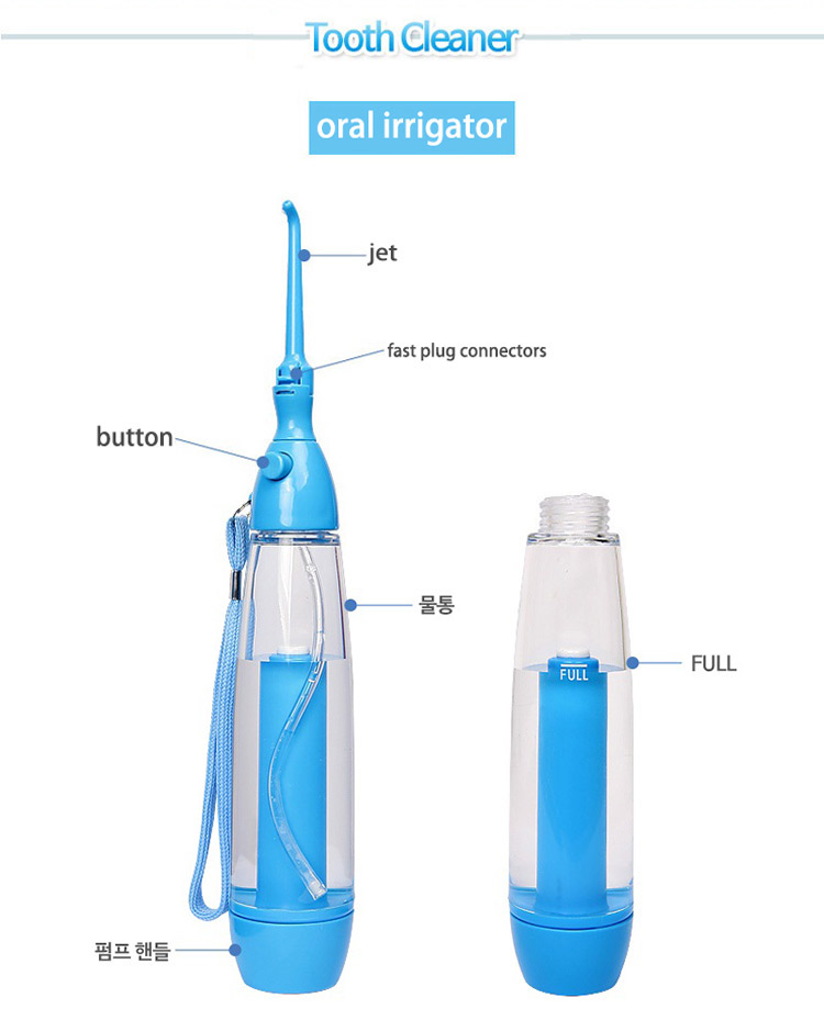 Portable No Electricity Oral Irrigator Clean The Mouth Wash Tooth Water Irrigation Manual Water Extrusion Dental Flosser  ABS