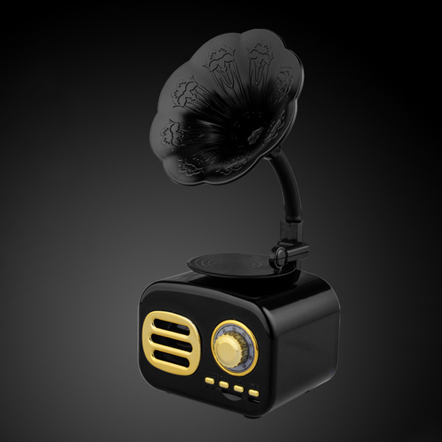 Retro Bluetooth Speaker Portable Mini Wireless Gramophone Speaker Slot Portable