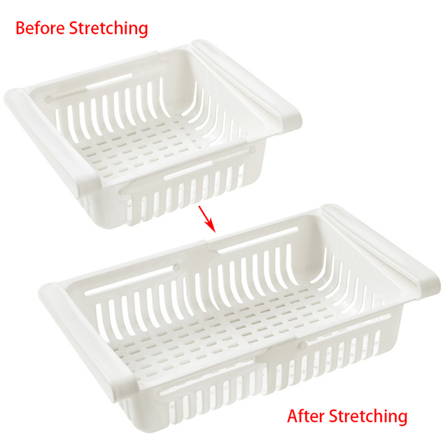Refrigerator Storage Box Fridge Plastic Organizer Retractable Drawer Container Shelf Fruit Egg Food Trays Kitchen Accessories