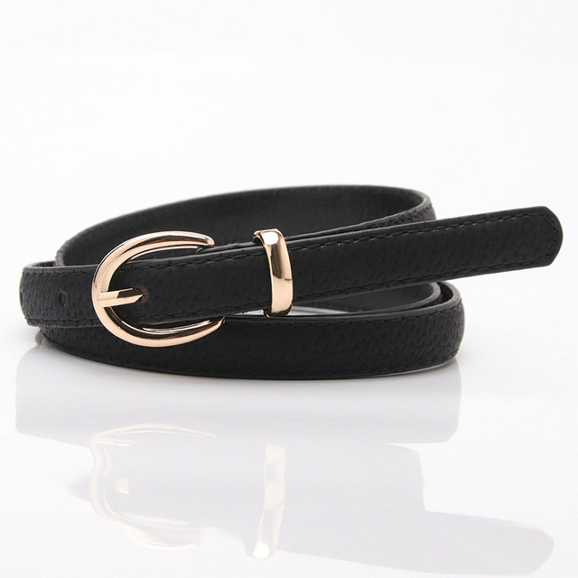 Thin Leather Female Belt Strap Black White Brown Women Belts  Ladies Dress Belt Girls Pants Jean Waist Belt