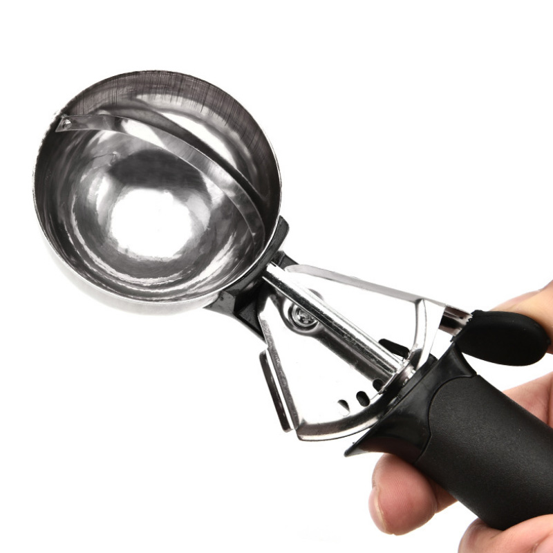 1Pcs Stainless Steel Fruit Watermelon Spoons Ice Cream Spoon Non-stick Kitchen Gadgets Yogurt Cookie Scoop Ice Ball Maker