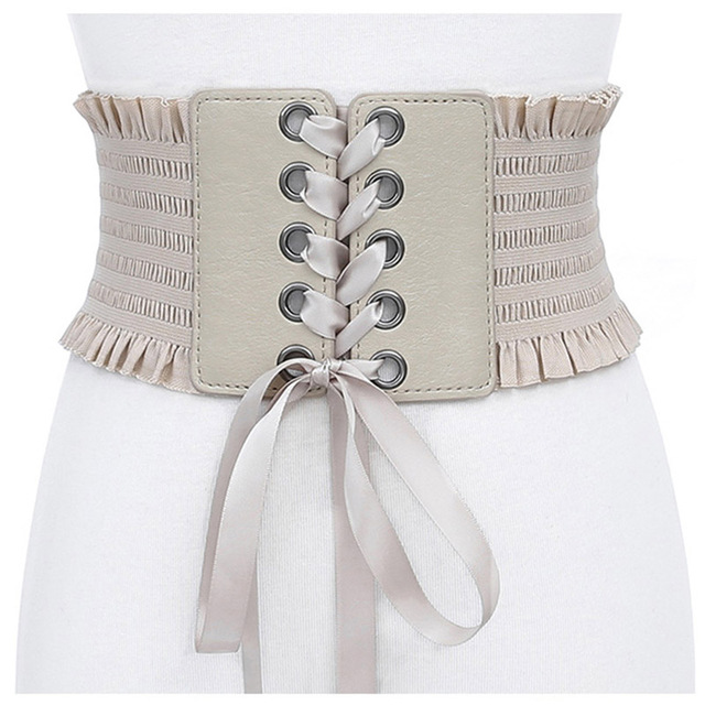 Super Wide Women Corset Belt Girdle Elastic Bowknit Bandage Ladies Dress Belt Fashion Decoration Female Belt