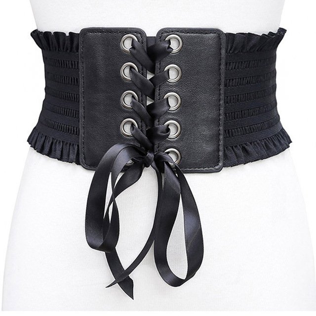 Super Wide Women Corset Belt Girdle Elastic Bowknit Bandage Ladies Dress Belt Fashion Decoration Female Belt