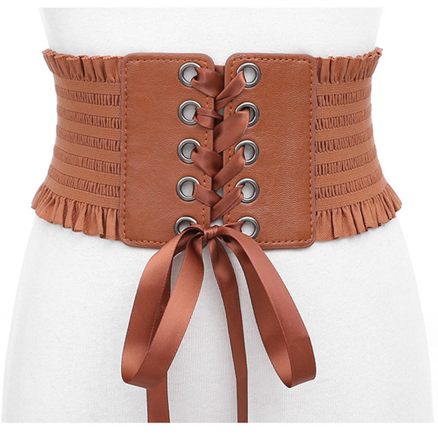 Super Wide Women Corset Belt Girdle Elastic Bowknit Bandage Ladies Dress Belt Fashion Decoration Female Belt