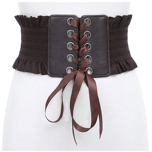 Super Wide Women Corset Belt Girdle Elastic Bowknit Bandage Ladies Dress Belt Fashion Decoration Female Belt