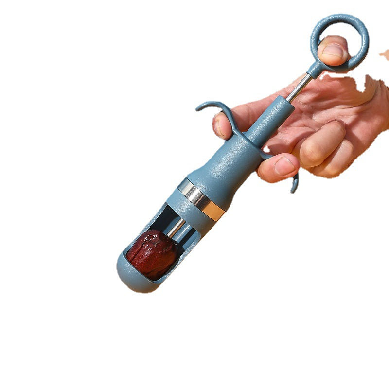 Creative Red Date Pitting Device Kitchen Gadget Fruit Pit Separator Manual Push Type Quick Core Remover Kitchen Accessories U3