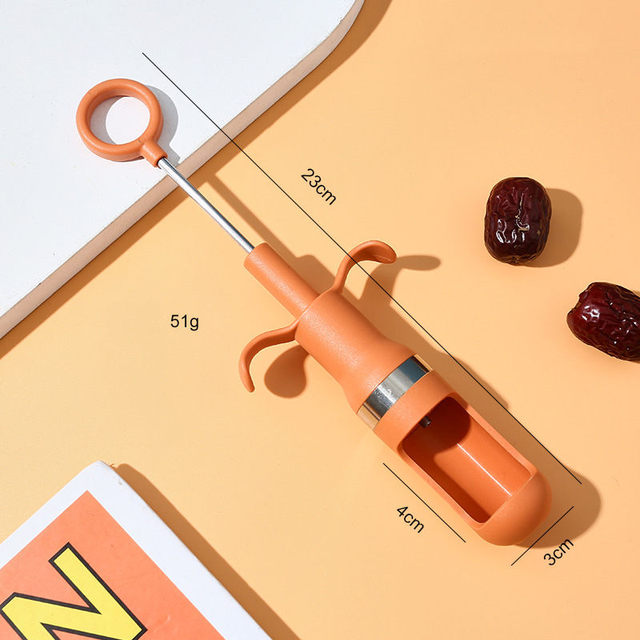 Creative Red Date Pitting Device Kitchen Gadget Fruit Pit Separator Manual Push Type Quick Core Remover Kitchen Accessories U3