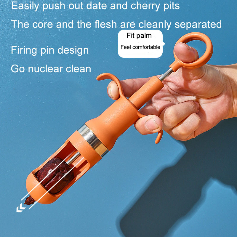 Creative Red Date Pitting Device Kitchen Gadget Fruit Pit Separator Manual Push Type Quick Core Remover Kitchen Accessories U3