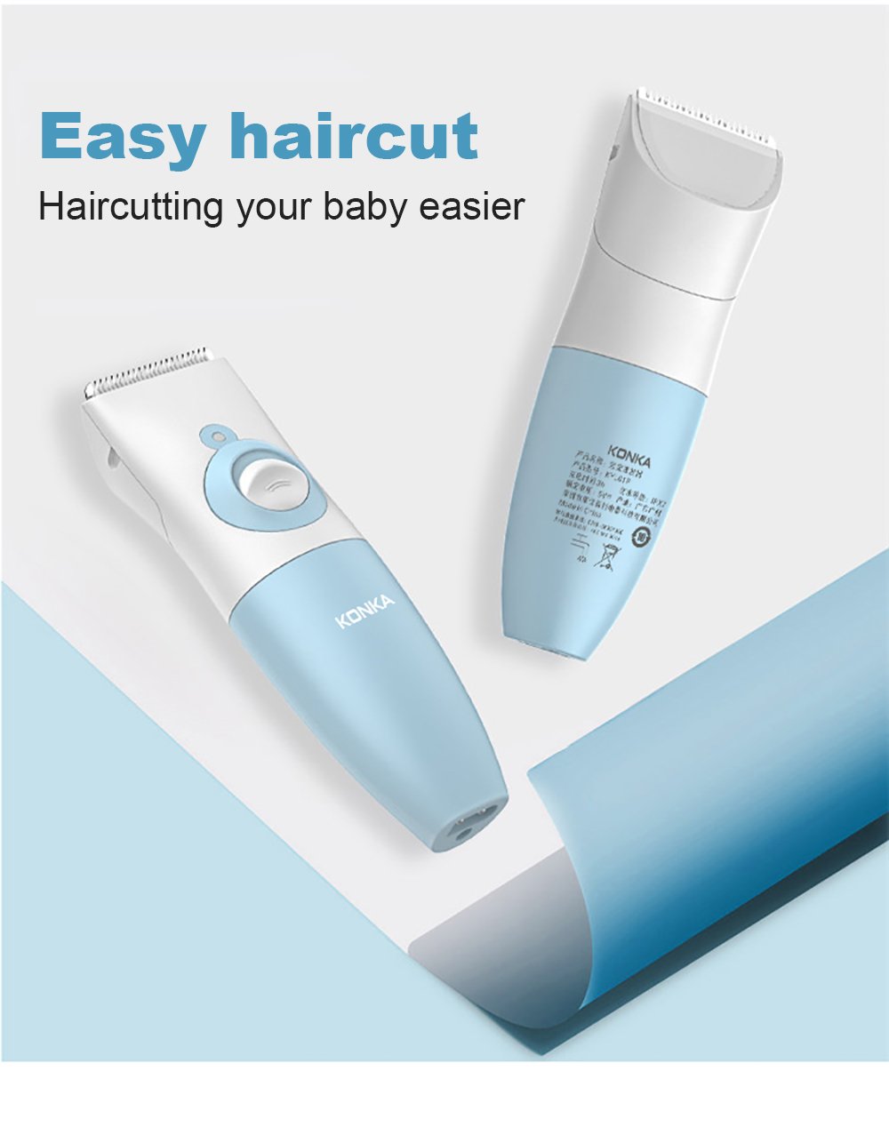 Hair Clipper Blue For Children USB Fast Charging