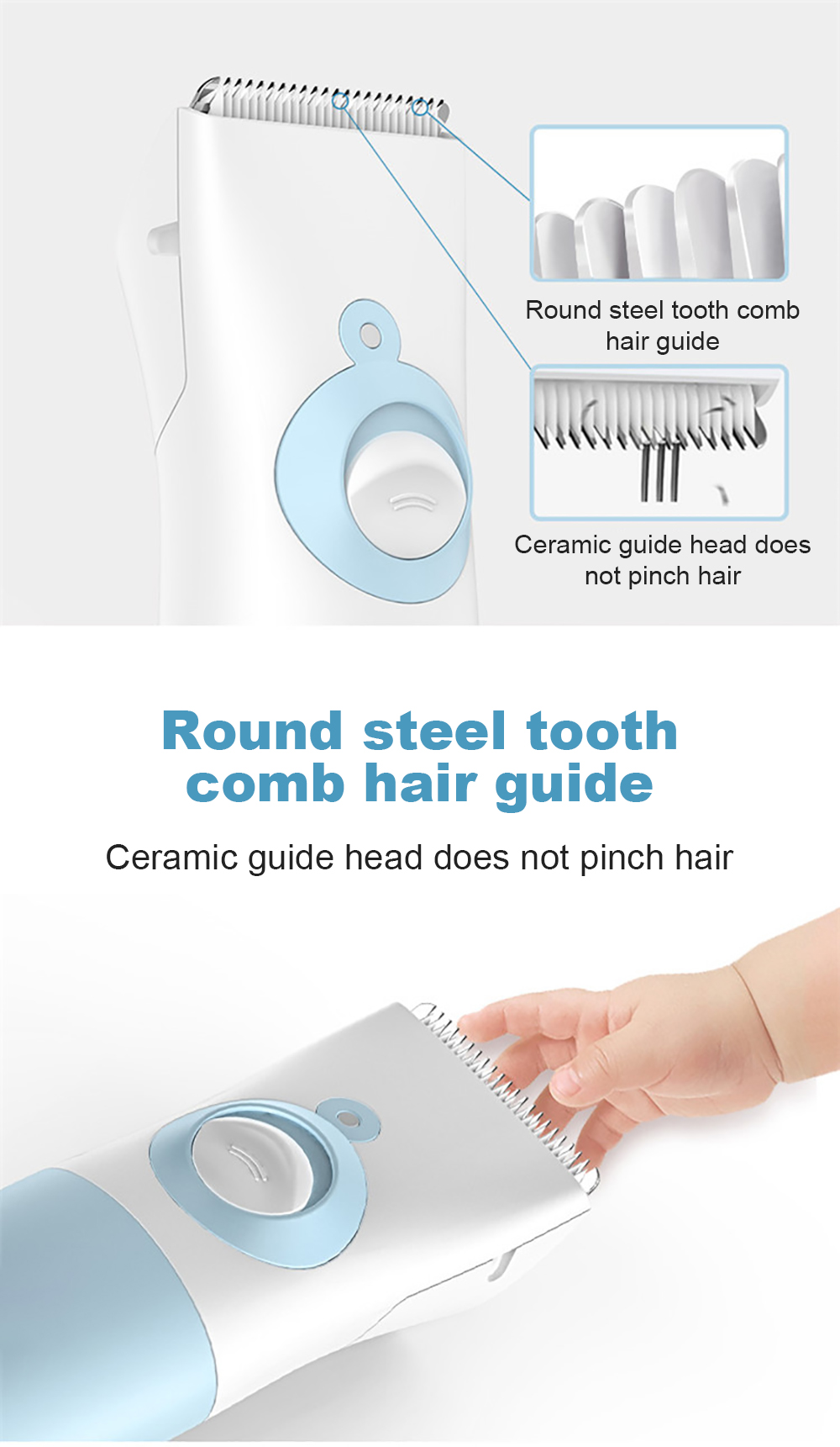 Hair Clipper Blue For Children USB Fast Charging