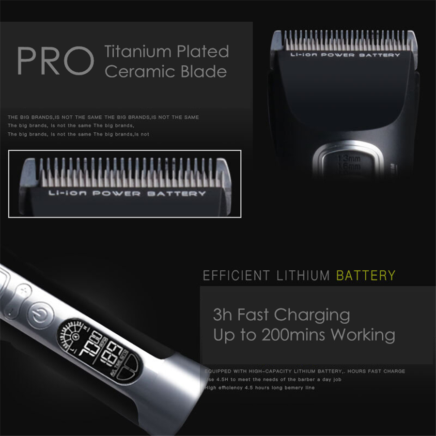 Professional Hair Trimmer Clipper Rechargeable Hair Cutting Machine Electric Scissors