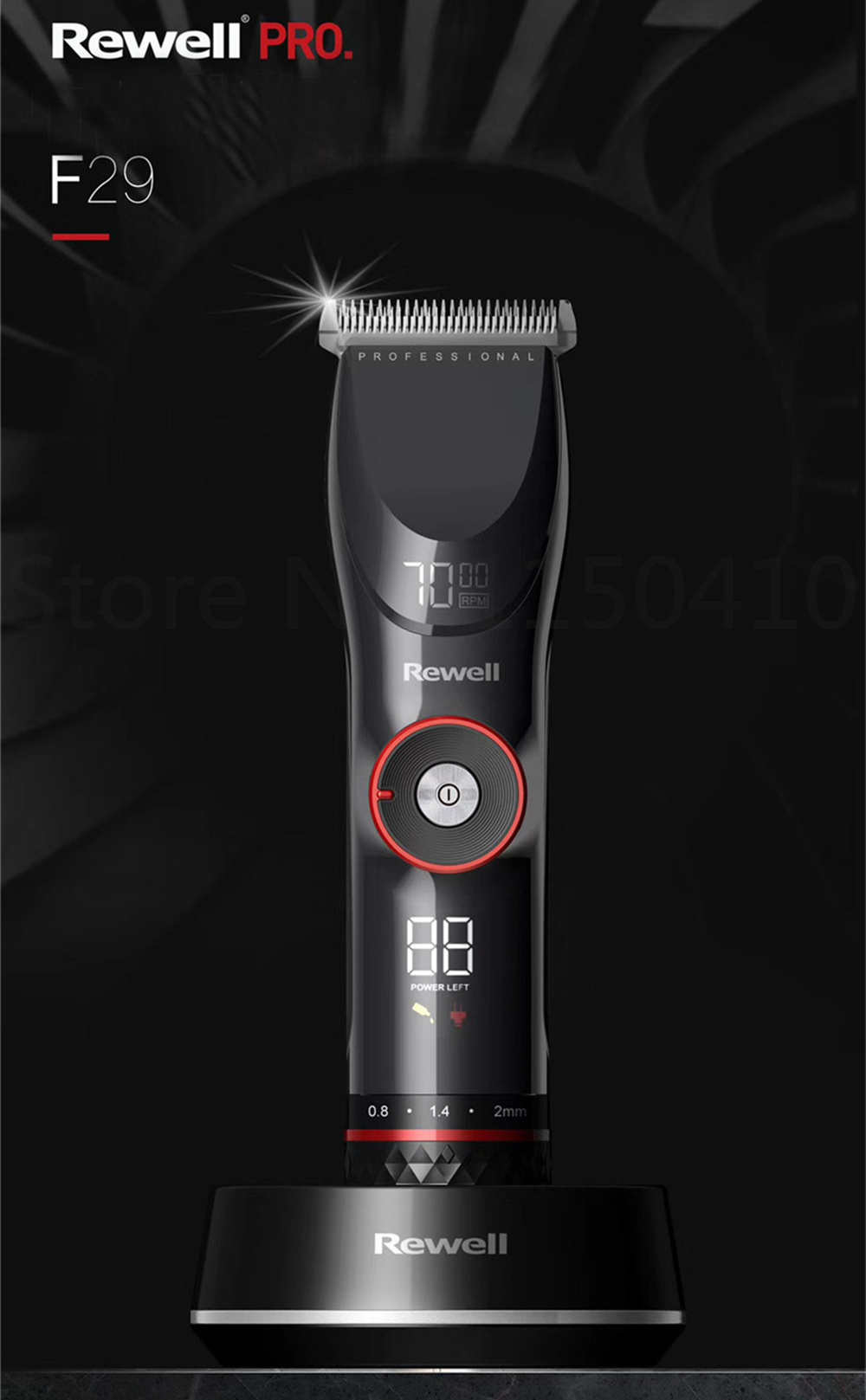 Professional Hair Clipper Titanium Steel Cutter 3500mAh Rechargeable Hair Trimmer