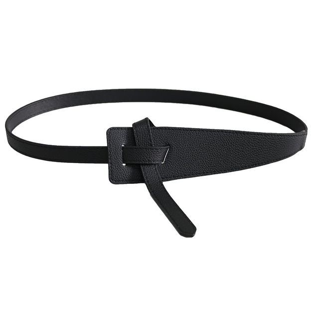 Fashion Long Belt Wide Leather Corset Belts for Women Sof Knotted Black Waistband Lady Skirt Coat Clothing Accessories