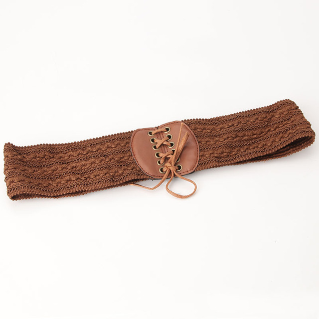 Women Wide Belt Slim Elastic Stretch Waistband Lady Cummerband Solid Color Dress Belt Accessories