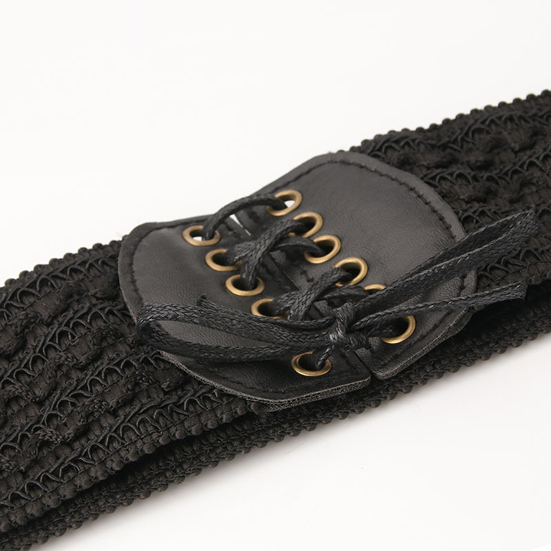 Women Wide Belt Slim Elastic Stretch Waistband Lady Cummerband Solid Color Dress Belt Accessories