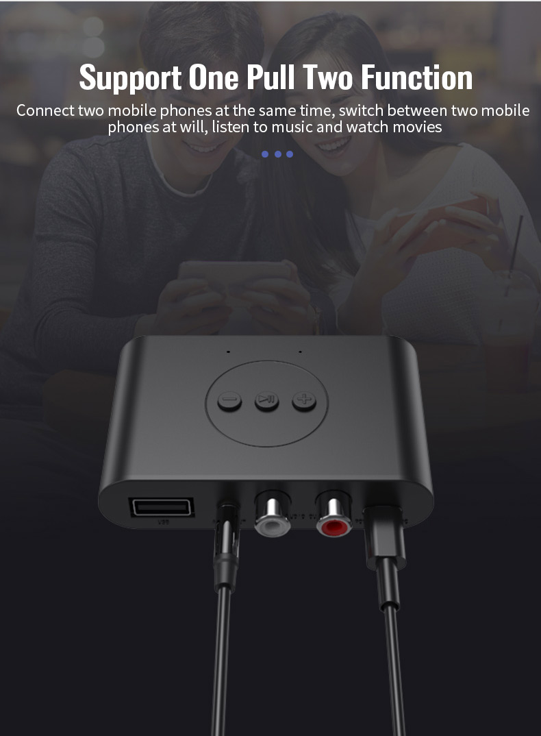 Bluetooth 5.0 Audio Receiver U Disk RCA 3.5mm 3.5 AUX Jack Stereo Music Wireless Adapter with Mic For Car Kit Speaker Amplifier