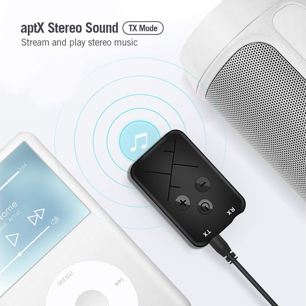 Bluetooth Receiver Transmitter 2 in 1 Stereo APTX Wireless Aux Audio Receiver 3.5mm Jack RCA Car Adapter for TV PC BT 5.0 4.2