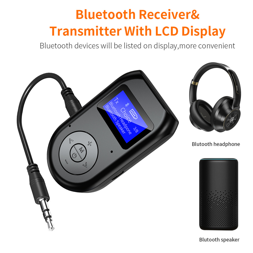 2 in 1 Bluetooth 5.0 Audio Receiver Transmitter EDR AUX 3.5MM 3.5 Jack USB Music Stereo Wireless Adapters Dongle For Car TV PC