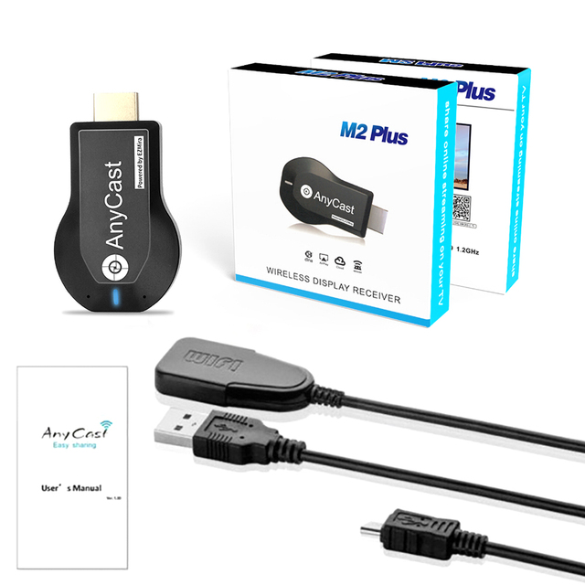 1080P Wireless WiFi Display TV Dongle Receiver HDMI-compatible TV Stick M2 Plus for DLNA Miracast for AnyCast for Android IOS