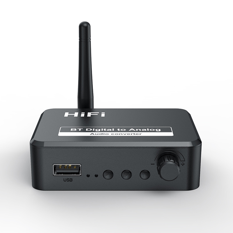 Bluetooth 5.1 Audio Receiver Digital to Analog Converter 3.5mm AUX RCA L/R U-Disk Optical Stereo Hifi 2 in1 Wireless Adadper