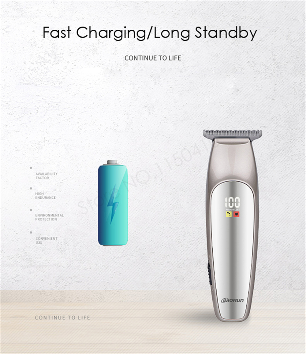 Professional Hair Clipper for Men Shaver Electric Cordless Hair Trimmer LCD Display