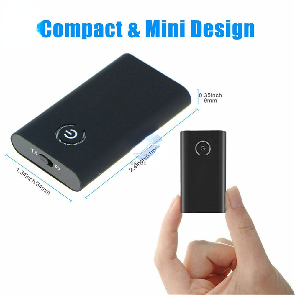 Bluetooth 5.0 Transmitter Receiver Wireless Audio Adapter 2 in 1 A2DP 3.5mm Jack Aux Bluetooth Adapter For PC TV Headphone Car