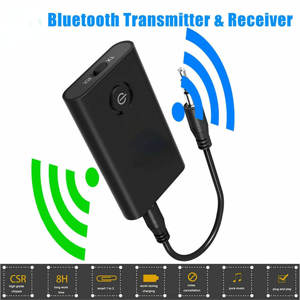 Bluetooth 5.0 Transmitter Receiver Wireless Audio Adapter 2 in 1 A2DP 3.5mm Jack Aux Bluetooth Adapter For PC TV Headphone Car