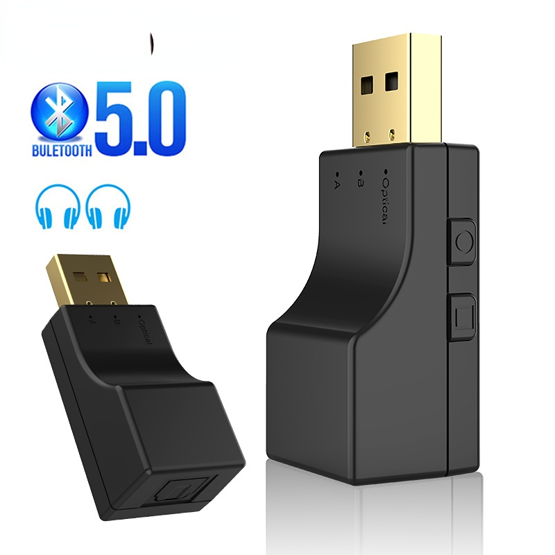 Optical Wireless Bluetooth Transmitter Dongle 5.0 BT Receiver Adapter Low Lantency For TV PC USB Audio