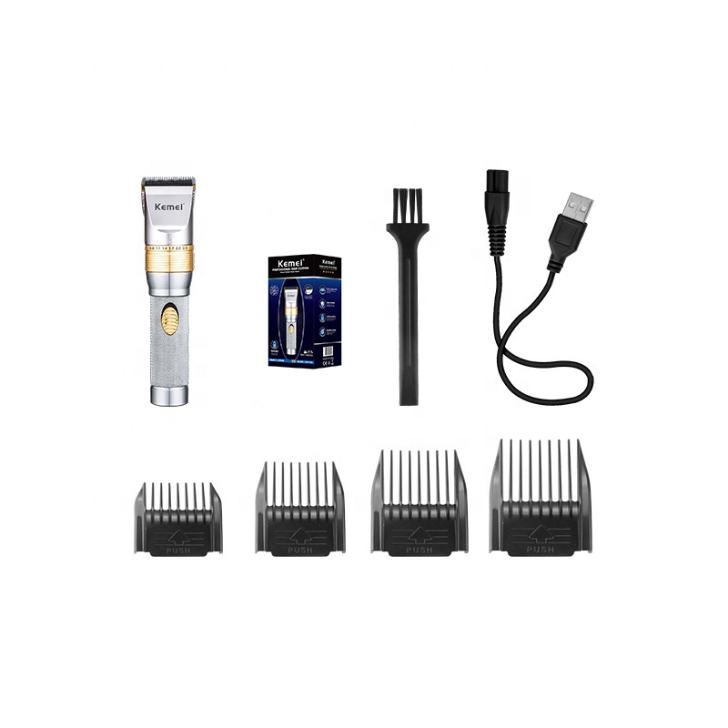 Barber Professional Hair Clipper Type-c Usb Rechargeable Metal Hair Trimmer
