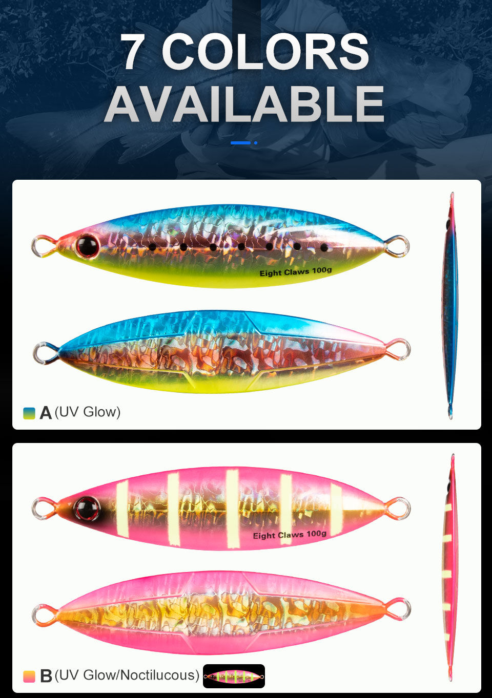 Slow Jigging Metal Lure 100g Artificial Bait Sea Fishing Lure Ocean Boat Cast Jigs Wobbler Swimbait Fishing Tackle
