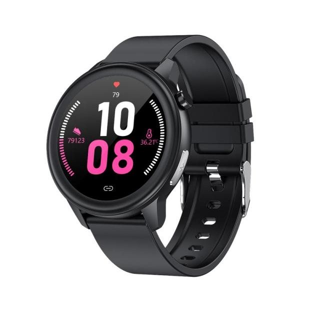 E80 Smart Watch Men Body Temperature Blood Pressure Heart Rate Health Monitor Sports Fitness Watch Waterproof 1.3 screen
